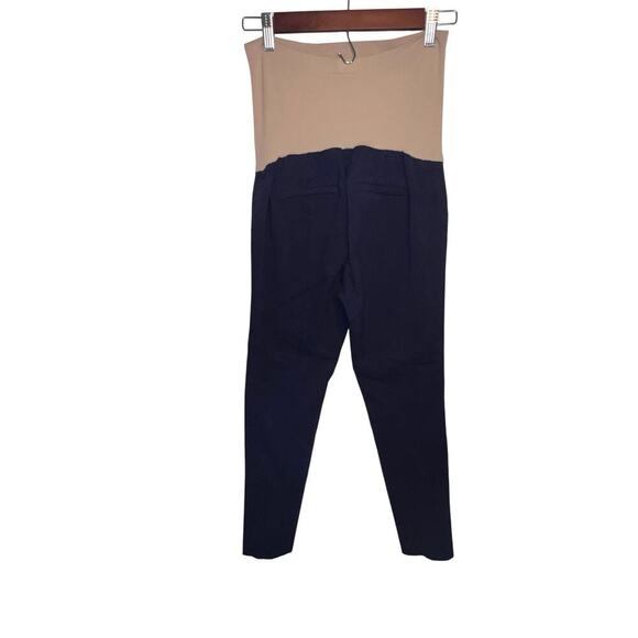 Motherhood Womens size small denim legging stretch 2 pair pant tan and navy blue - Picture 2 of 9